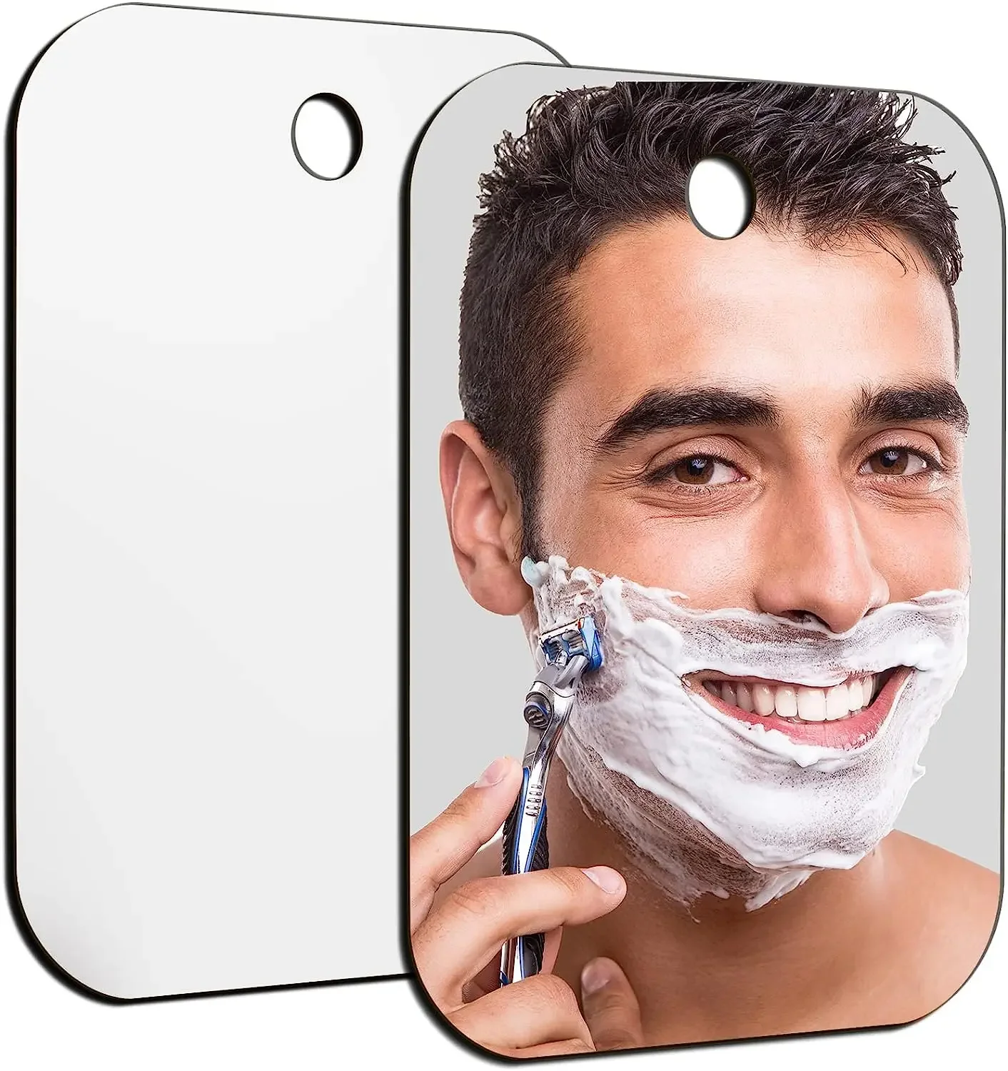 1pc Makeup Mirror Bath Shaving Men Pocket Travel Mirror Women Makeup Hand Mirror Home Bathroom Face Shave Shower Accessories