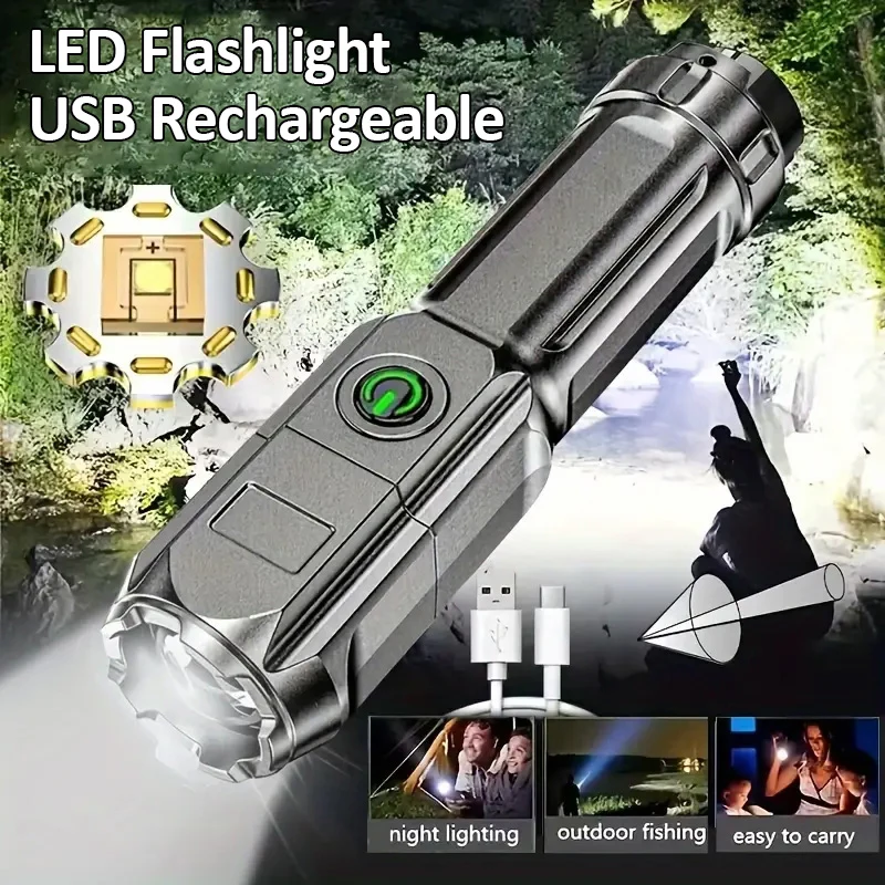 

Сильный свет светодиодный фонарик открытый аварийный многофункциональный USB светильник для кемпинга осветительный фонарик рабочий боковой зарядный кабель