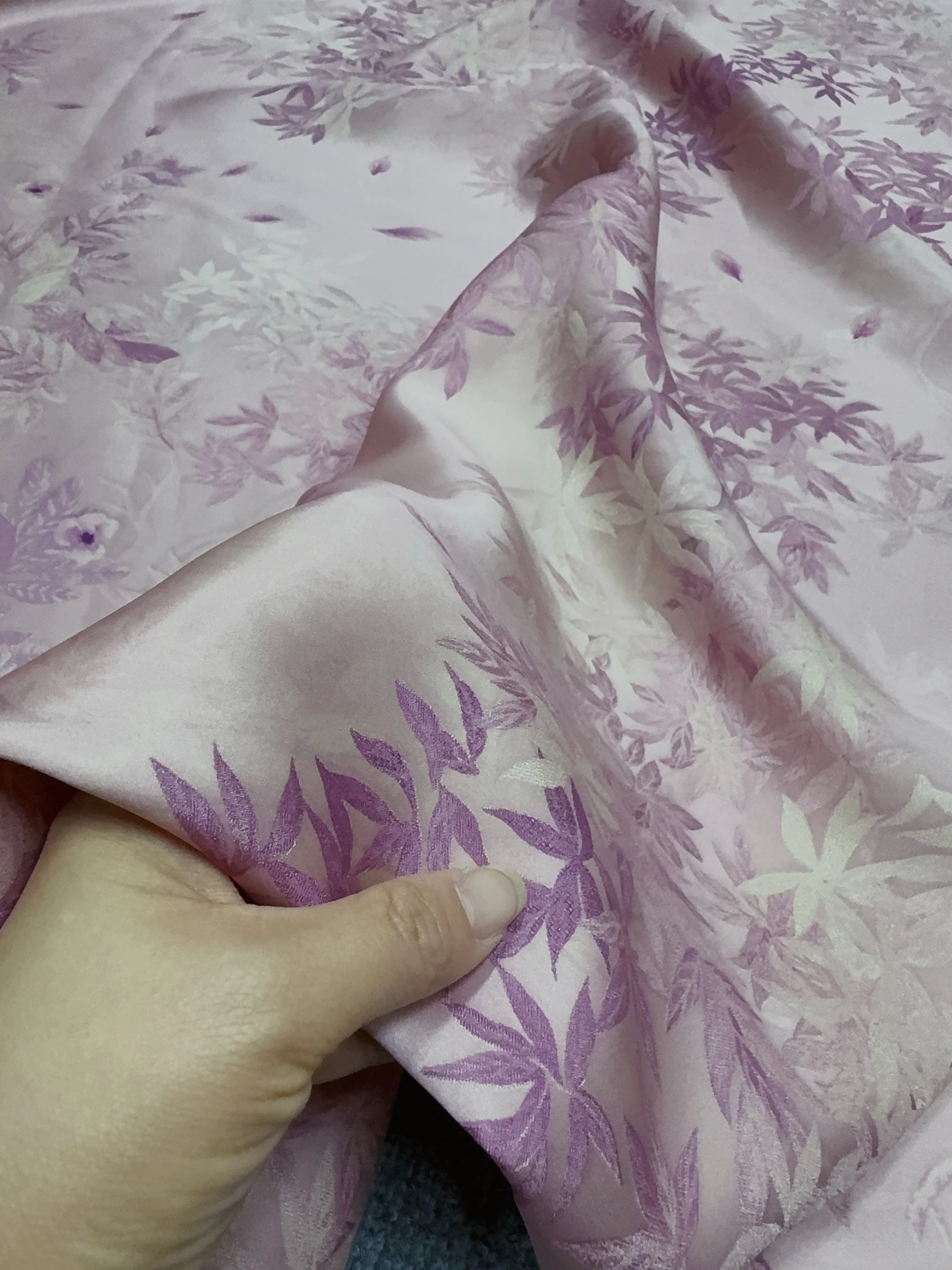 High-Grade Light Luxury Herbal Hangjin Plant Dyed Pure Silk Clothing Fabric New Chinese Style Coat Dress Fabric