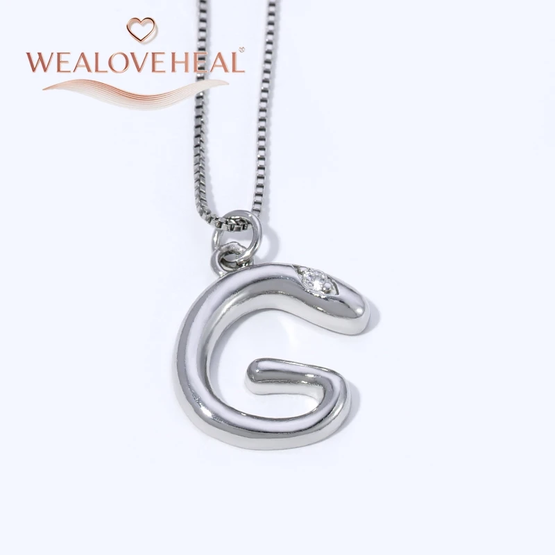 Rhodium-Plattierte Messing A-Z Initial-Halskette, Funkelnder Solitär-CZ-Buchstabenanhänger, Zierlicher Alphabet-Schmuck, Personalisiertes Namensgeschenk – Detail 25