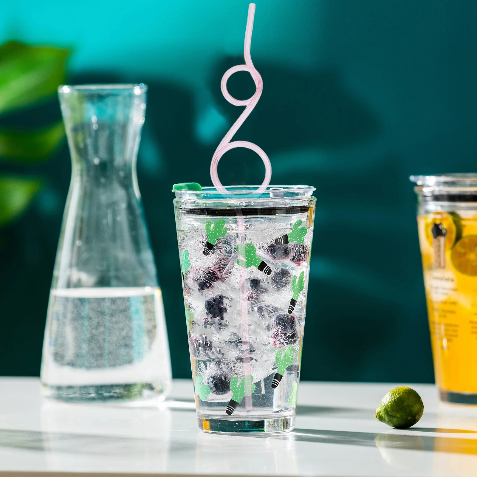 

40Pcs Pet Crazy Drinking Straws Reusable Colorful Fun Straws for Soda Juice Coffee Milk Birthday Wedding Event Party Supplies