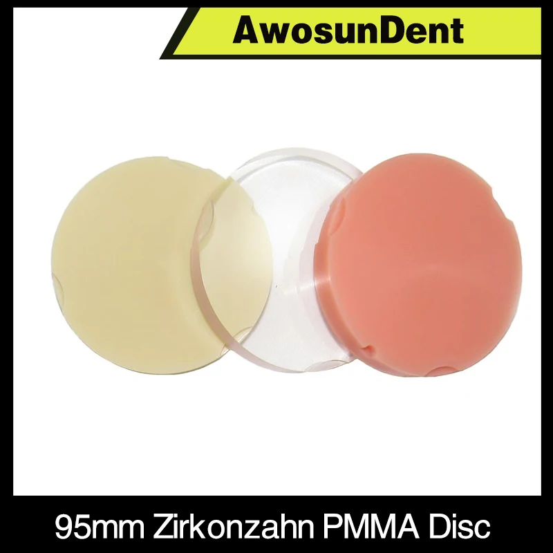 Zirkonzahn pmma blocos 95x20mm em branco dentadura material acrílico resina discos de laboratório dental produtos