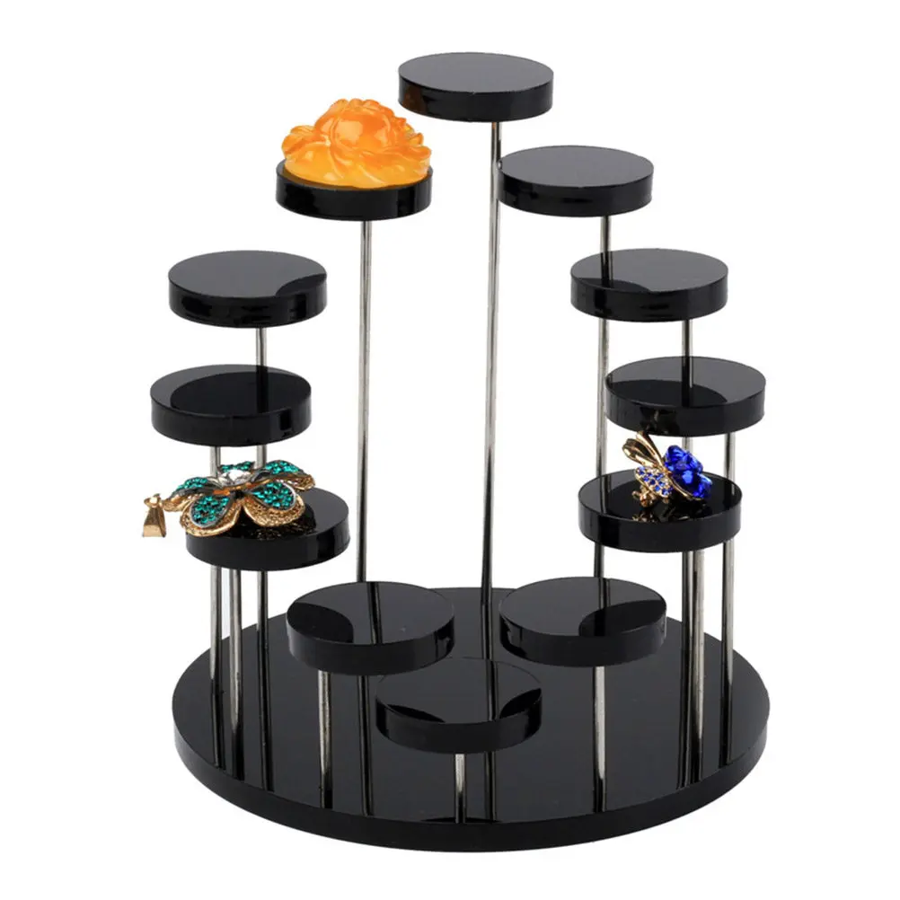 

12 Round Base Acrylic Ring Holder Jewelry Organizer Display Stand for Home Office Store Decor Ring Storage Ornament Mother's Day
