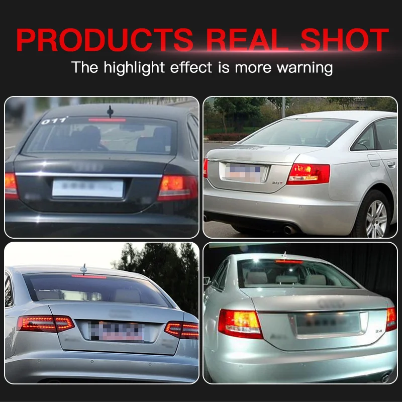 

1PC LED 3rd Brake Light High Level Rear Stop Lamp Red Taillight Assembly for Audi A6 4F AVANT RS6 S6 C6 2004-2011 OEM# 4F9945097