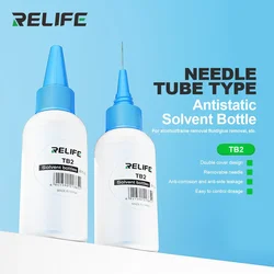 RELIFE TB2 Needle-tube Solvent Bottle Double-cap Design Strong Sealing Easy to Control Dosage Alcohol/Frame Removal Fluid Bottle