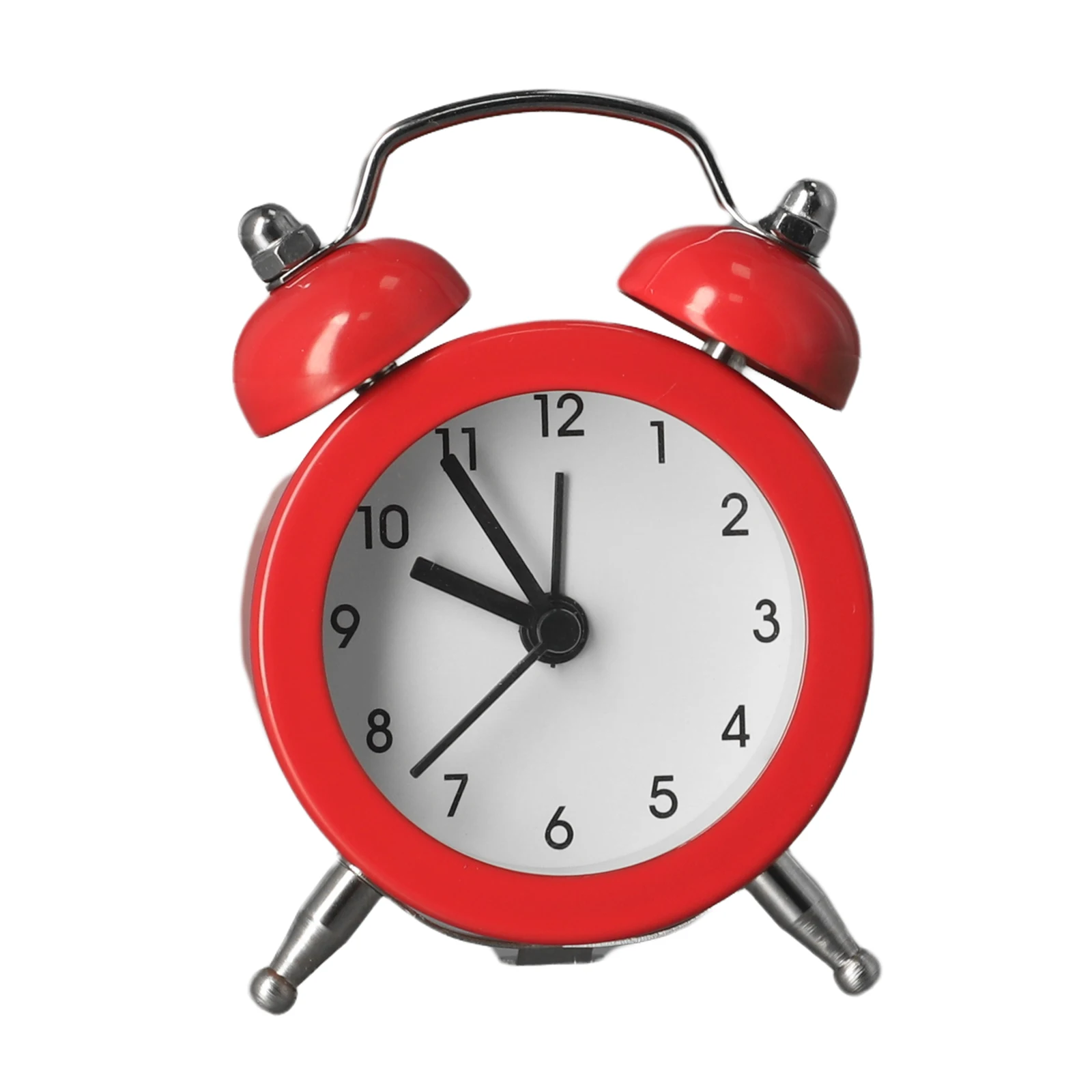 Twin Bell Loud Alarm Clock Metal Frame 3D Dial With Backlight Battery Operate Desk Table Alarm Clock For Home And Office
