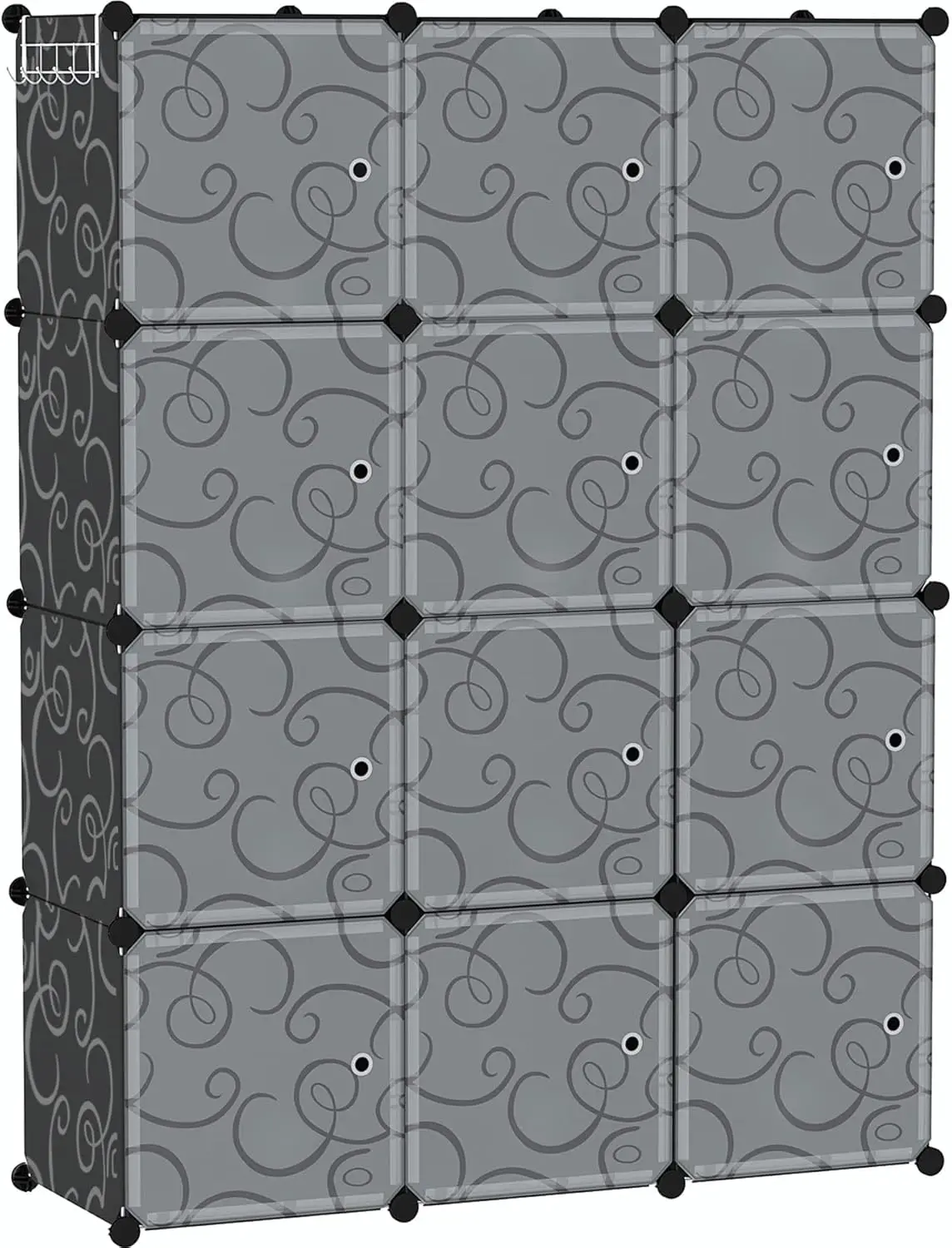 

Cube Storage Organizer with Doors, 12-Cube Shelves, Closet Cabinet, DIY Plastic Modular Bookshelf