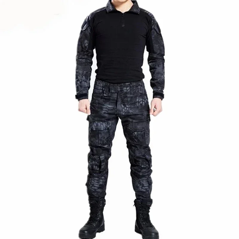 BDU Tactical Hunting Uniform Special Forces Suit Militaire Tactics Training Clothing Men Hiking Shirt Pants No Pads