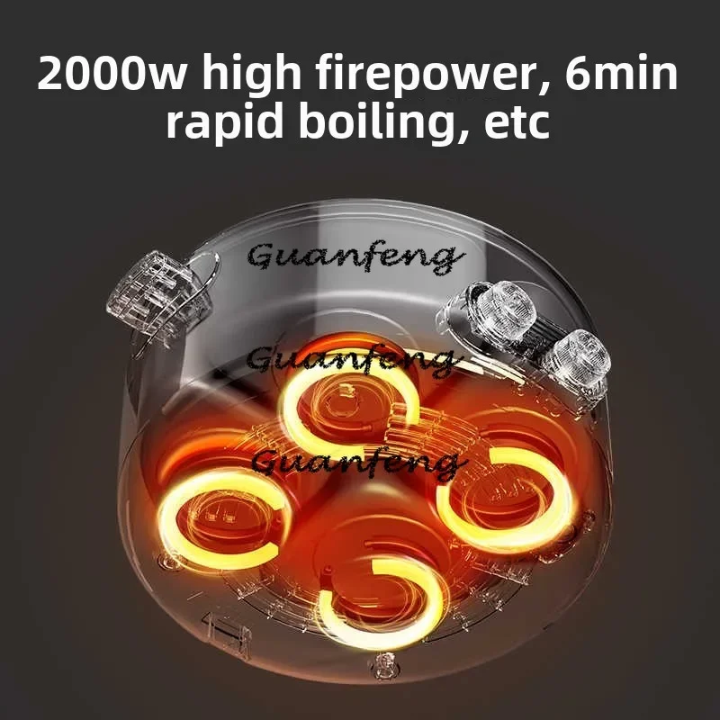 Colorful Mandarin Duck Electric Hot Pot Four Palace Grid Multi Functional Household 6-liter Large Capacity Integrated Hot Pot