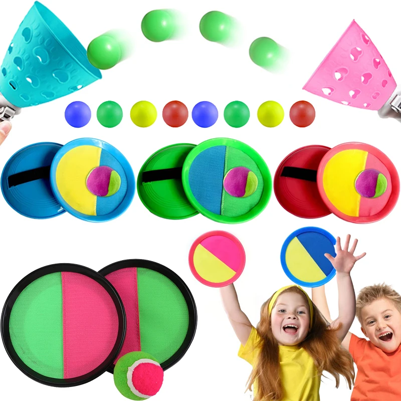 Children Sports Toys Toss & Catch Ball Sticky Balls Summer Outdoor Beach Toy Multiplayer Game Parent-child Interaction Gifts TMZ 