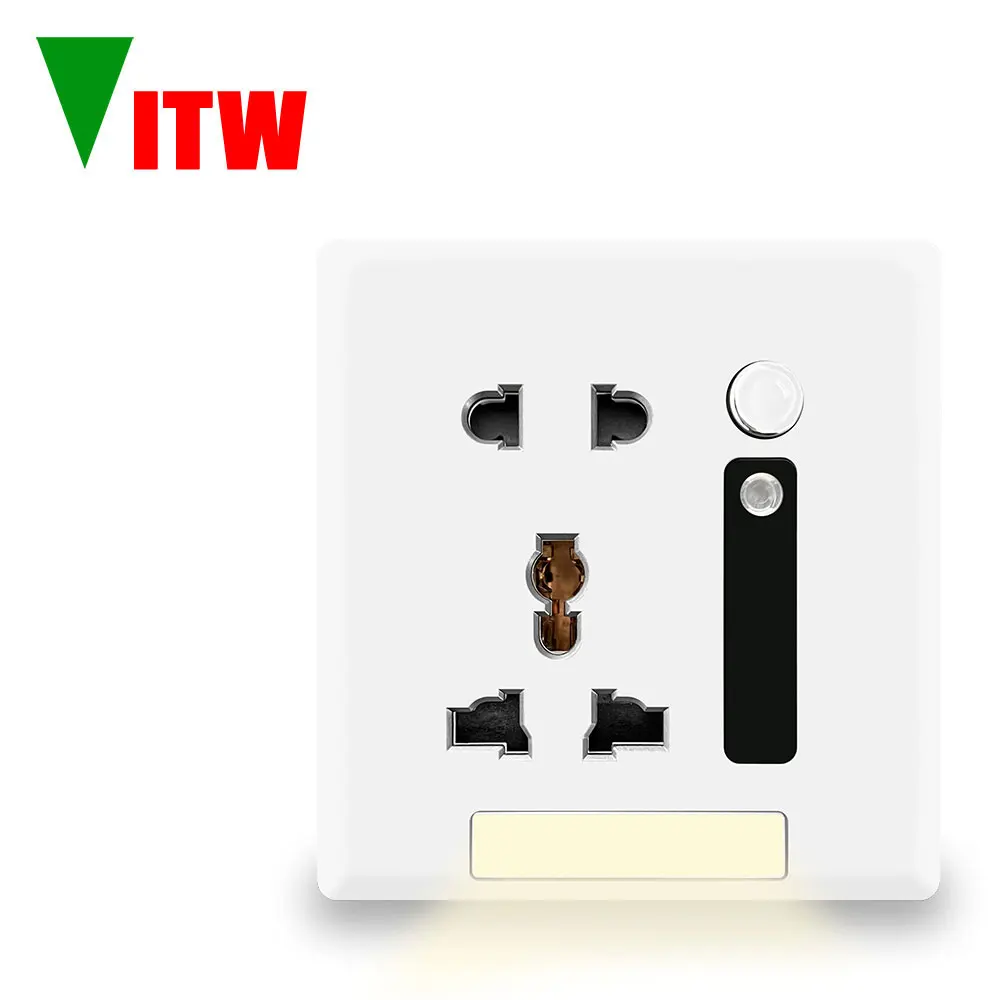 Vitw 86mm British-style wall multi-functional universal five-hole socket, household human body induction switch, and floor light
