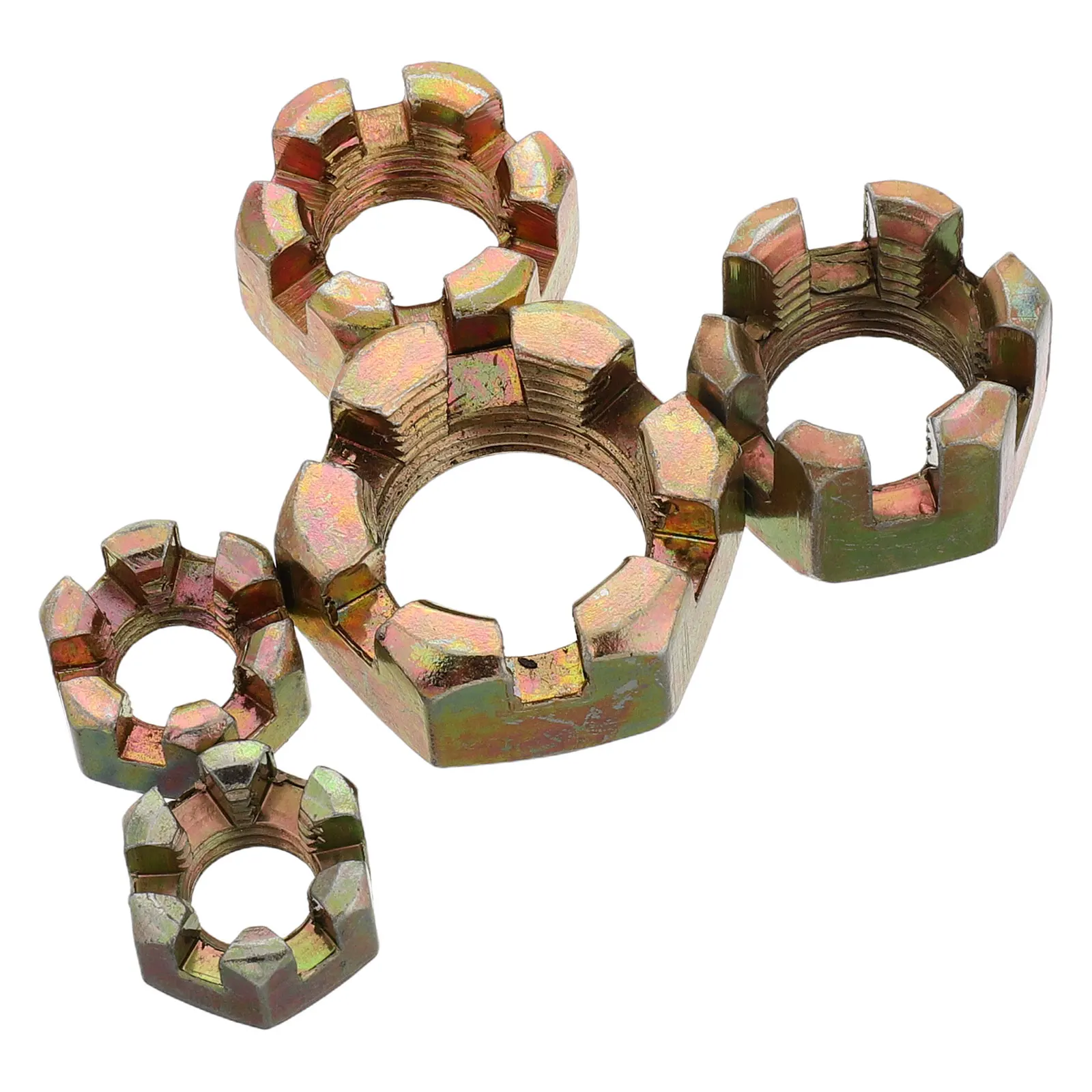

5pcs Motorcycle Steering Stem Nuts 8-10-12-14-16Mm Durable Easy Installation Go Kart Tie Rod Front Axle Nut Covers Axle