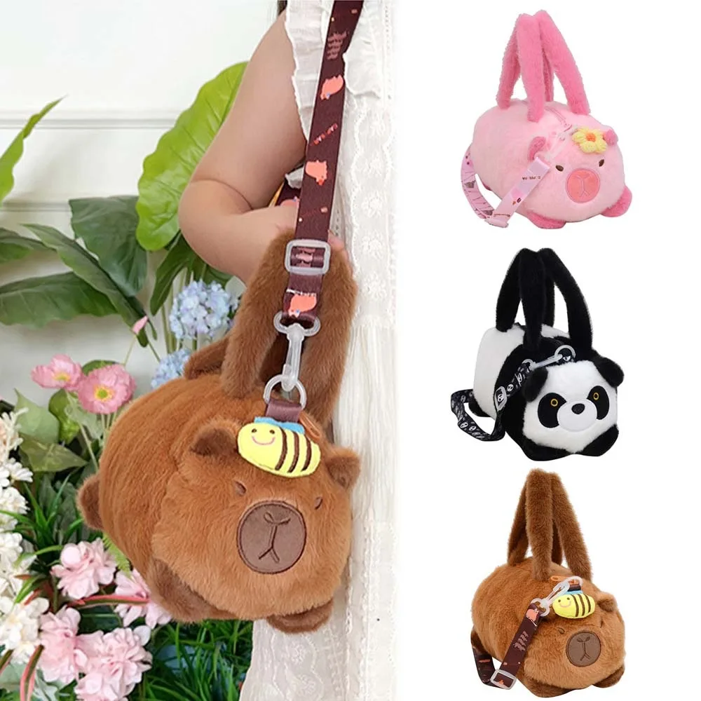 Regalo PP algodón Capybara bolso tipo cubo suave estilo coreano Panda bolso cruzado creativo flor dibujos animados Animal bolso diario