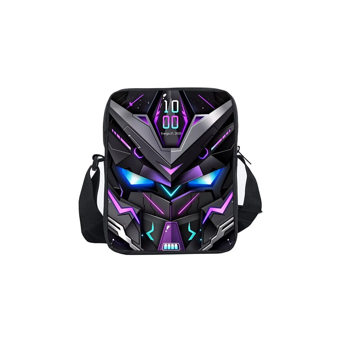 

Mechanical Robots Printe Single Sided Messenger Bag for Boy/Girls Children Best Gifts 2D Flat Cartoon Casual Crossbody Bag