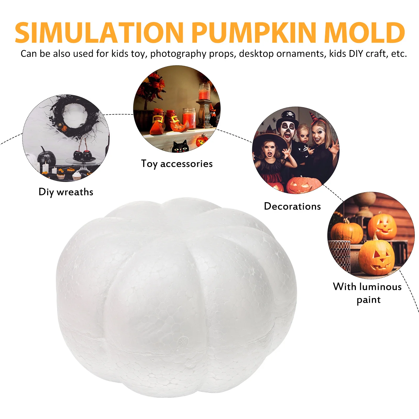 

Realistic Fake Pumpkin for DIY Craft Halloween Fall Decor Smooth Surface Easy to Customize for Any Occasion Pumpkin Mold