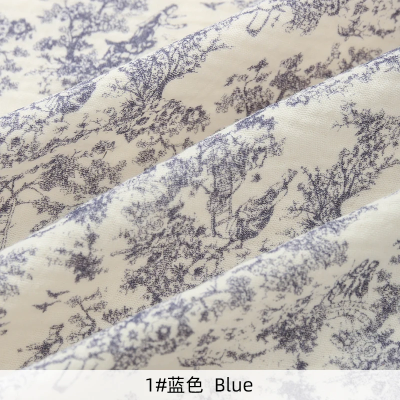 135x50/500 سنتيمتر الرجعية القطن الخالص الصغيرة الأزهار طبقة مزدوجة كريب النسيج لخياطة المنزل الملابس منامة اليدوية DIY بها بنفسك النسيج