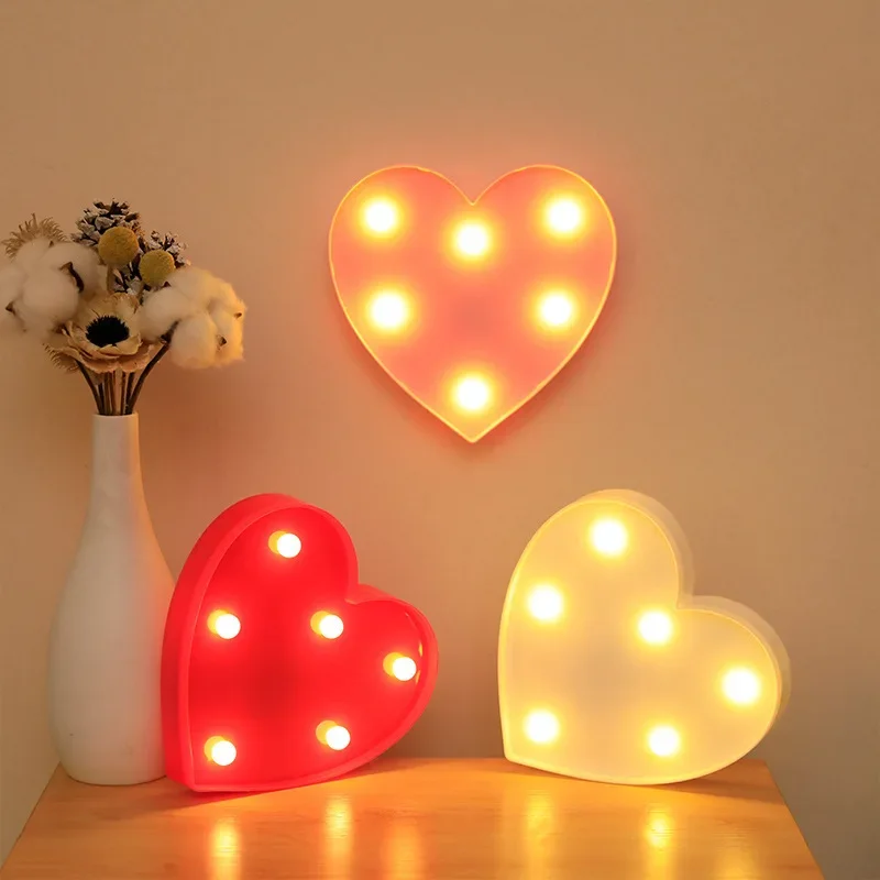 

Romantic Valentine's Proposal 3D LED Letter Sign Night Light Heart Marquee Table Lamp Lanterns Lamp for Christmas Wedding