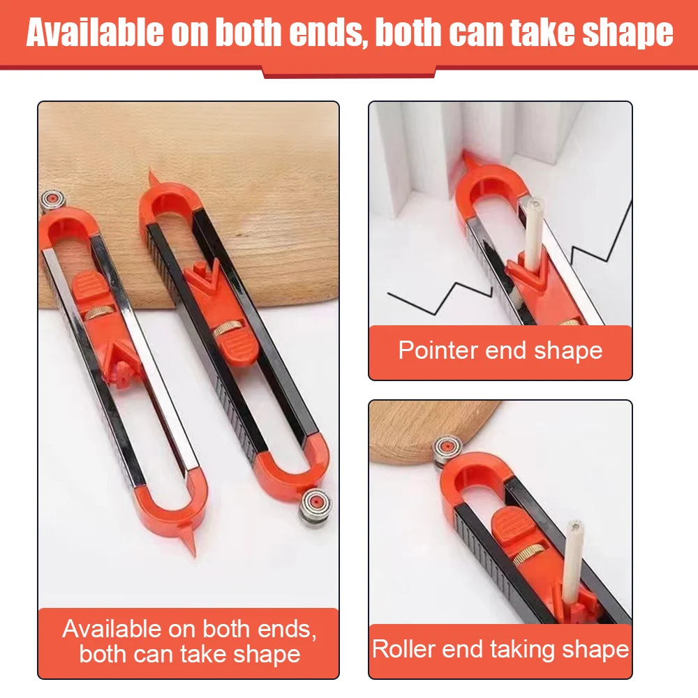 Contour Gauge com Lock, Perfil Scribing Régua, Precise Scribe Tool, Carpintaria, Corner Measuring, Profile Duplicator