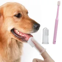 Set de 2 cepillos dentales de dedo 360 grados para mascotas