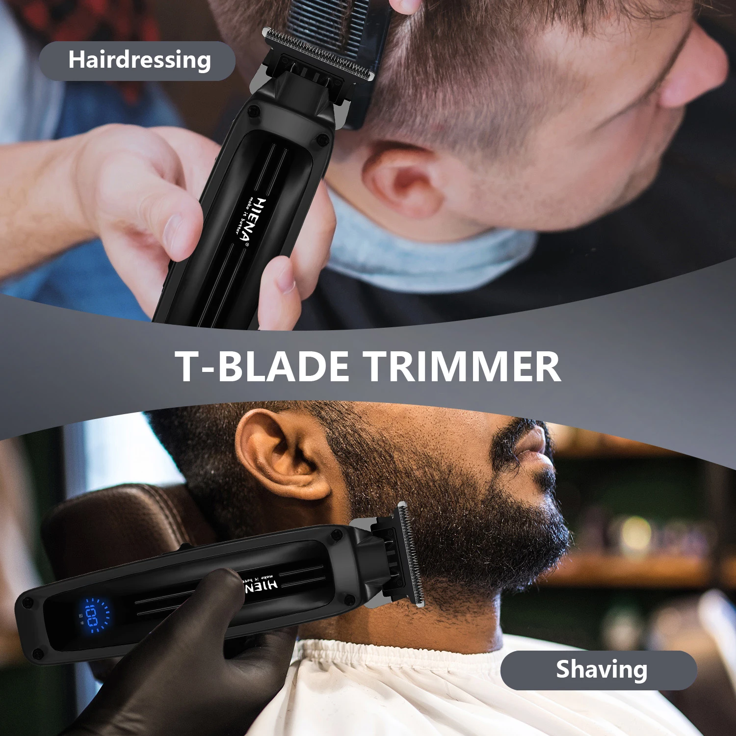 hiena lectric Hair Clipper Hair Cut Maching Wireless Trimmer men Professional Clipper Machine Rechargeable Hair Cut Barber