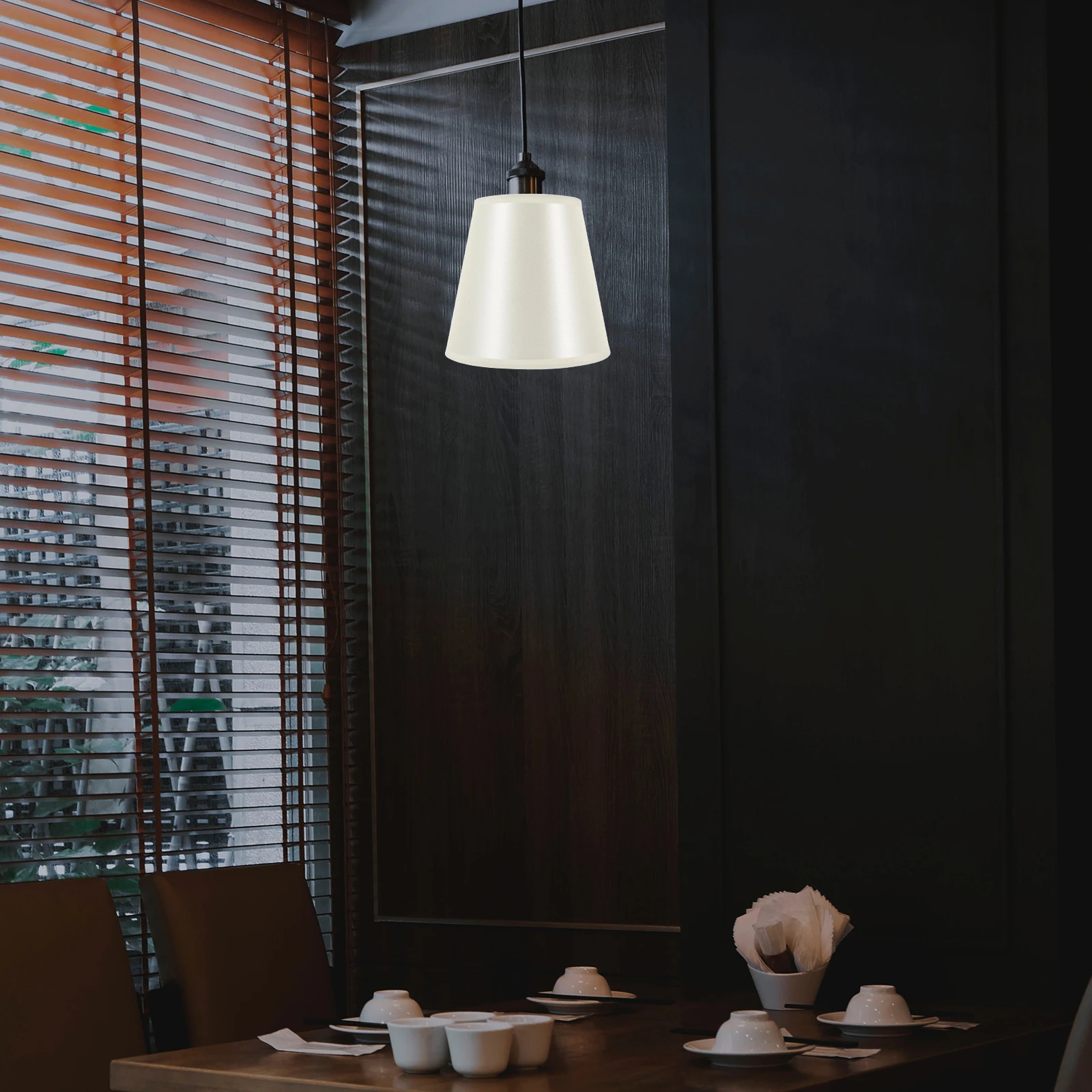 

Fabric Lampshade Hanging Woven Burlap Chandelier Lampshades for Table Office