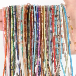 Natural Stone Beads Amethyst Rhodosite Labradorite Unakite Turquoise Tube Shape Beads For Jewelry Making Diy Accessories 5x2mm