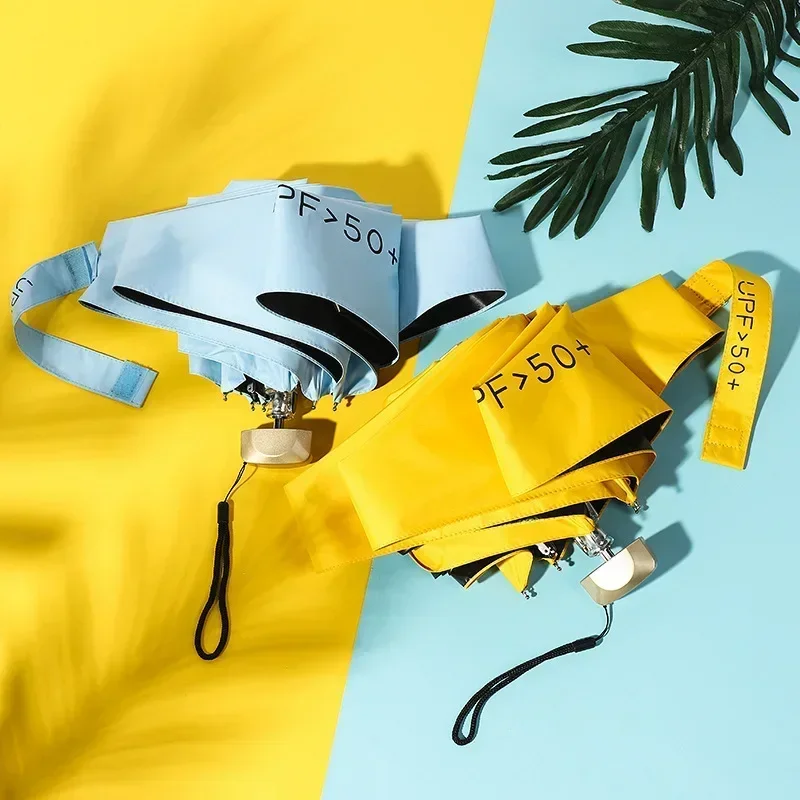 مظلة شمسية صغيرة جيب مظلة المطر الفينيل للطي الأشعة فوق البنفسجية حماية من الأشعة فوق البنفسجية الشمس الظل جيب المظلة كبسولة