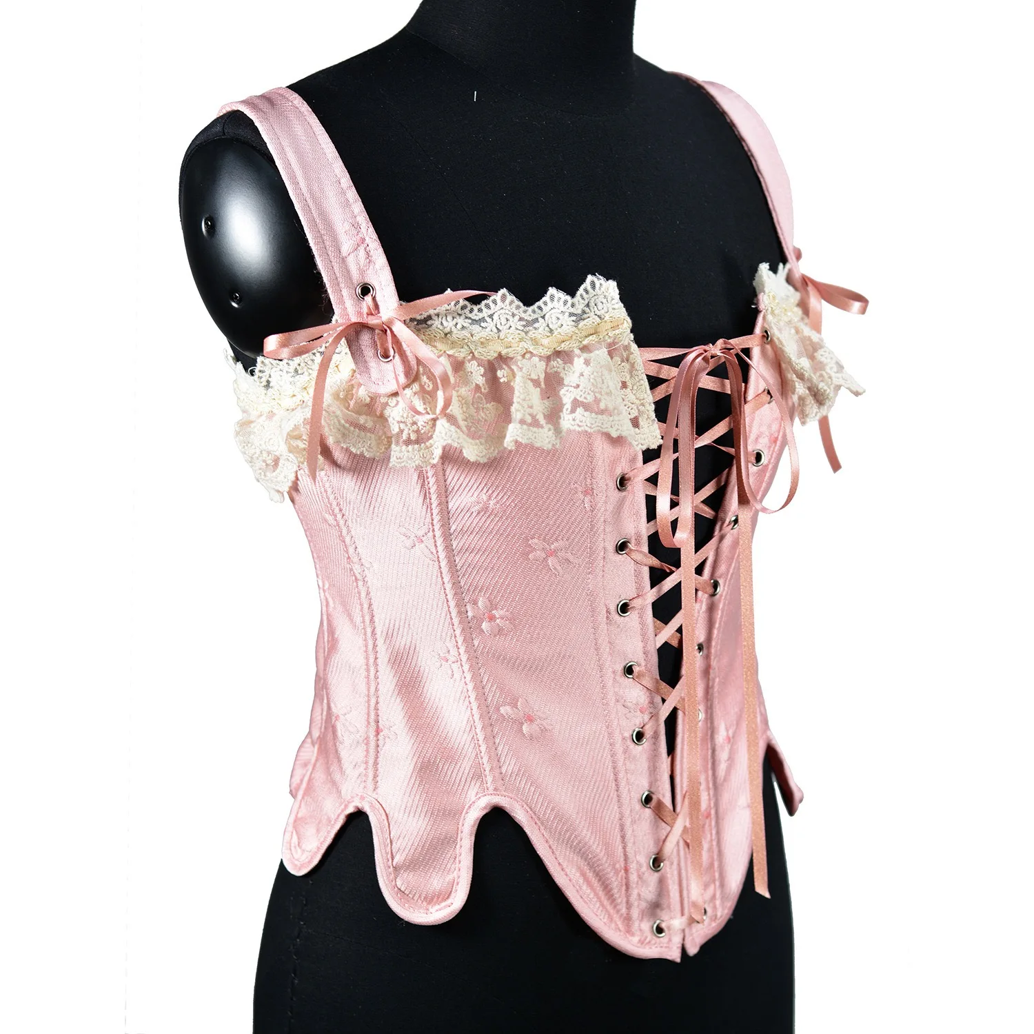 Palace fashion versatile elegant jacquard playful lace pink waist corset corset Renaissance waist corset