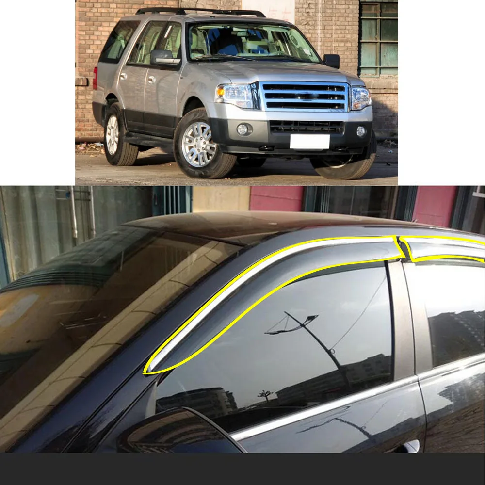 

Car Sticker Plastic Window Glass Wind Visor Rain/Sun Guard Vent For Ford EXPEDITION 2010-2011 2012 2013 2014 2015 2016 2017