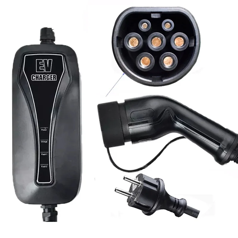 IEC 62196 Electric Car Ev Charging 7kw Ac Portable Home 32A Type 2 Ev Charging Station Ev Charger 5M Cable 7 kW Type2 Charge
