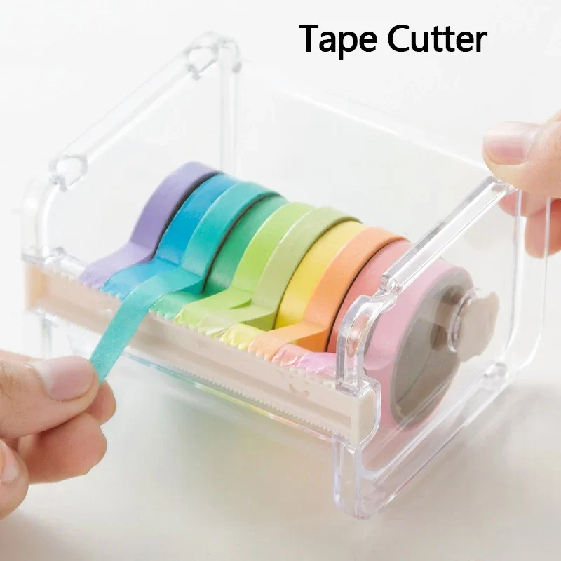 

Tape Cutter Tape Box DIY Hand Tools Multifunction Desktop Cutting Machine Office Stationery Transparent Cutting Machine Sticky