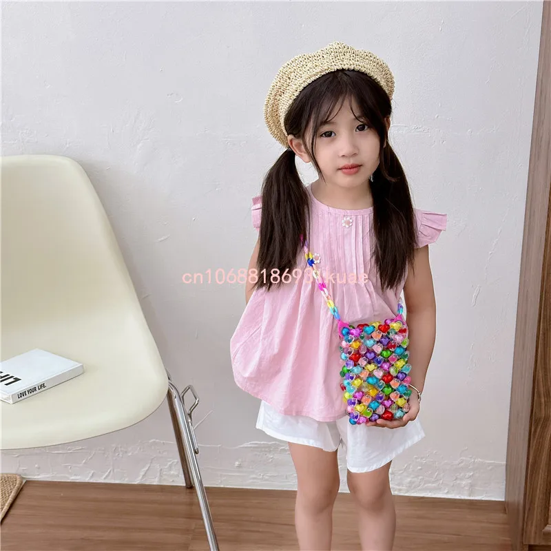 Girls Mini Jelly Crossbody Bags Cute Beads Woven Wallet for Kids Girl Coin Pouch Fashion Toddler Purses and Handbags