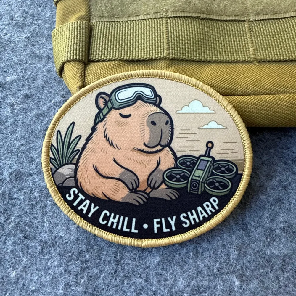 Funny Capybara Tactical Patch Hook and Loop Morale Badge Backpack Vest DIY Patch Sticker