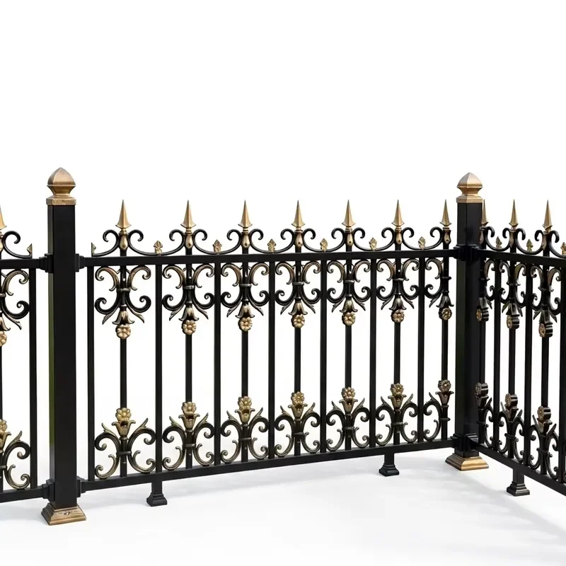 Custom Black Powder Coated Aluminum Alloy European Design Rust Resistant Security Isolation Guardrail for Villa Hospital