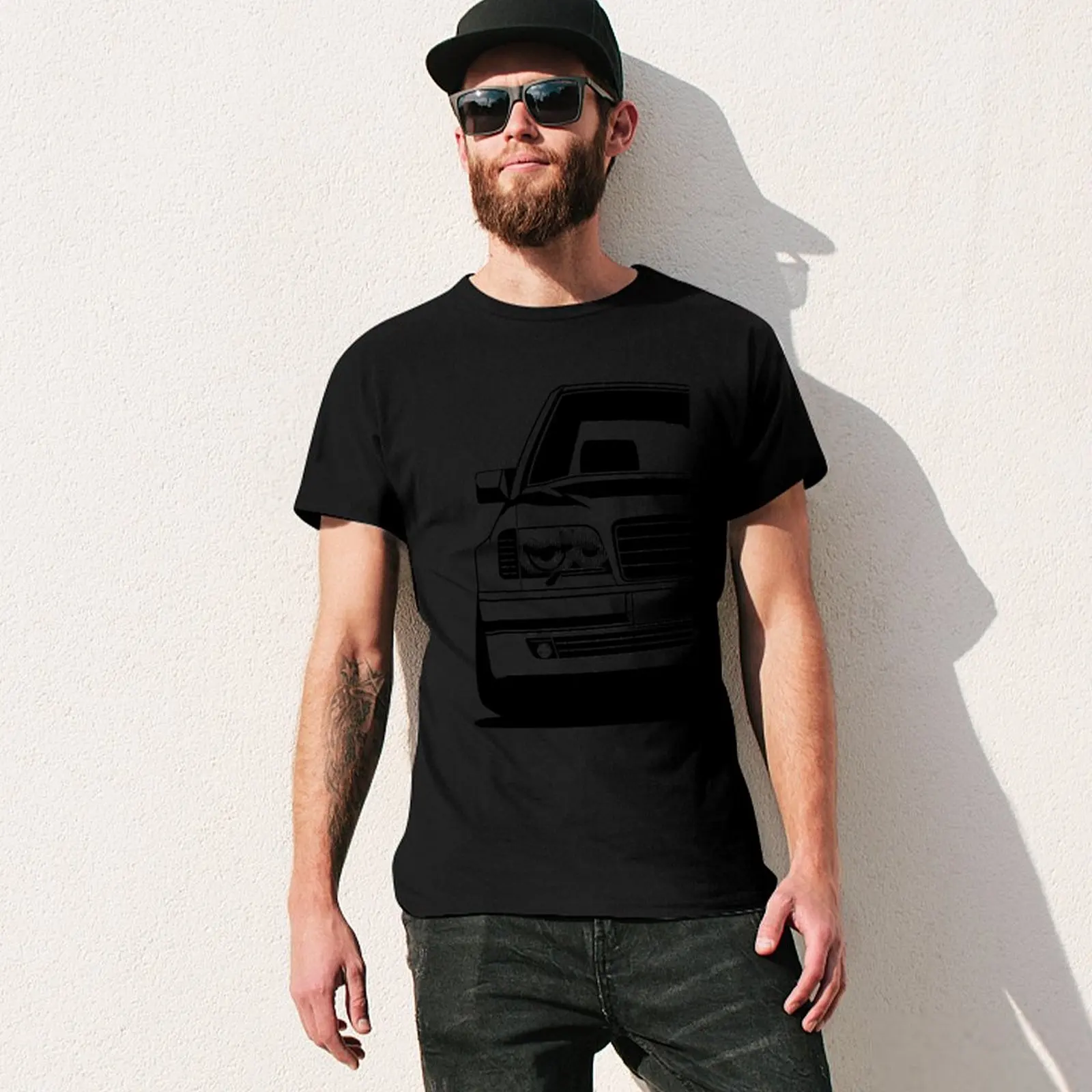 W124 T-Shirt Minimalist Plain Crew Neck T-Shirt view 3