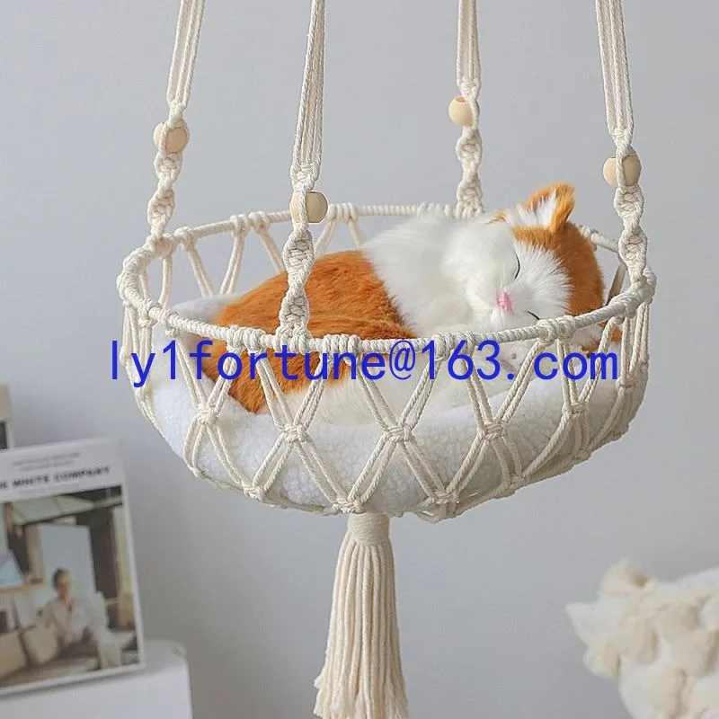 Four Seasons Mesh Pocket Cat Nest Pet Cat Bed Semi-surrounded Hand-woven Cotton Rope