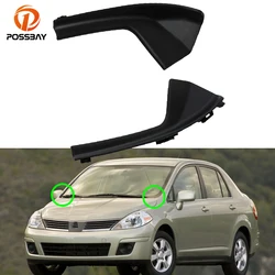 Limpiaparabrisas delantero de coche, Deflector de agua lateral, rejilla de capó, embellecedor de extensión exterior para Nissan Versa Sedan Hatchback 2007-2011, 2 piezas