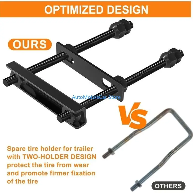 G8TE Adjustable Spare Wheel Holder Extended Rectangular Backplate for Boats Trailers