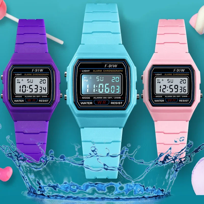 2023 Simple F91W Electronic Watch Men Women Silicone Band LED Display Outdoor Waterproof Watches Student Campus Clock Wristwatch