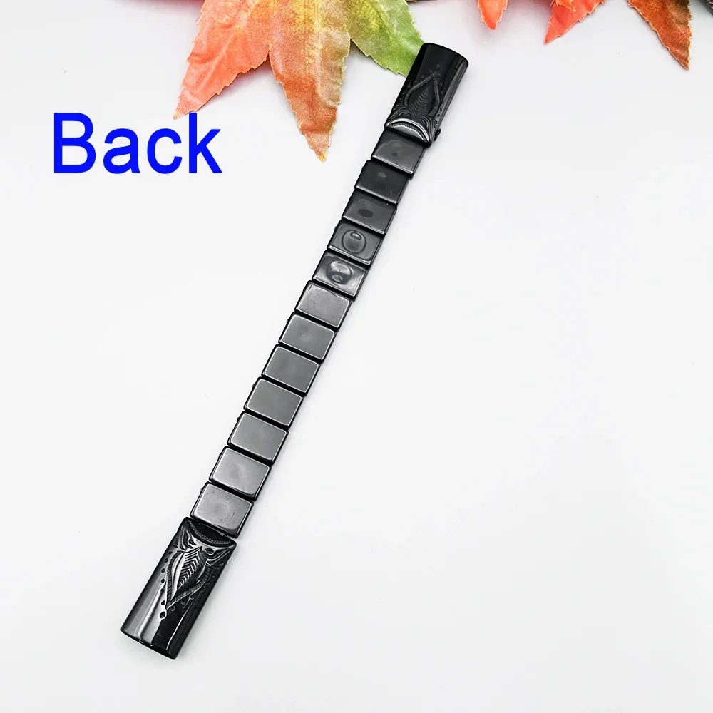 NJ81 مسبحة الصلاة الراتنج ثلاثية الأبعاد ثمانية أشار الأسود موسى الإصبع تخفيف الإجهاد طوي الدورية ستار لهب التأمل حلية #4