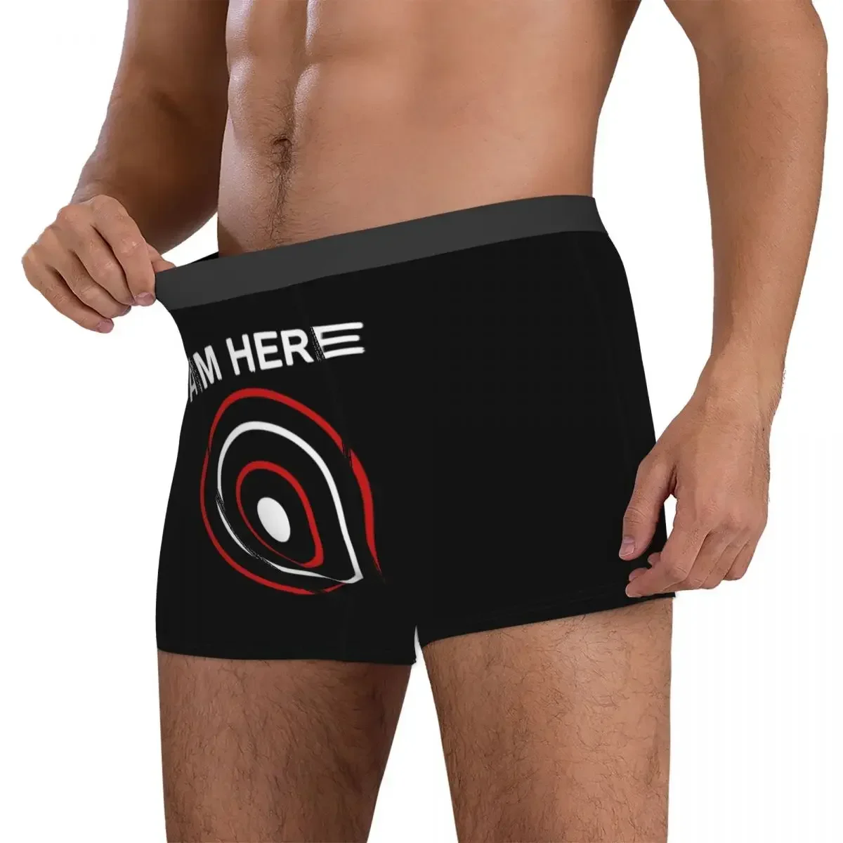 Cuecas boxer shorts mira aqui dardos jogadores bullseye alvo tiro clube calcinha masculina respirável roupa interior para homme homem