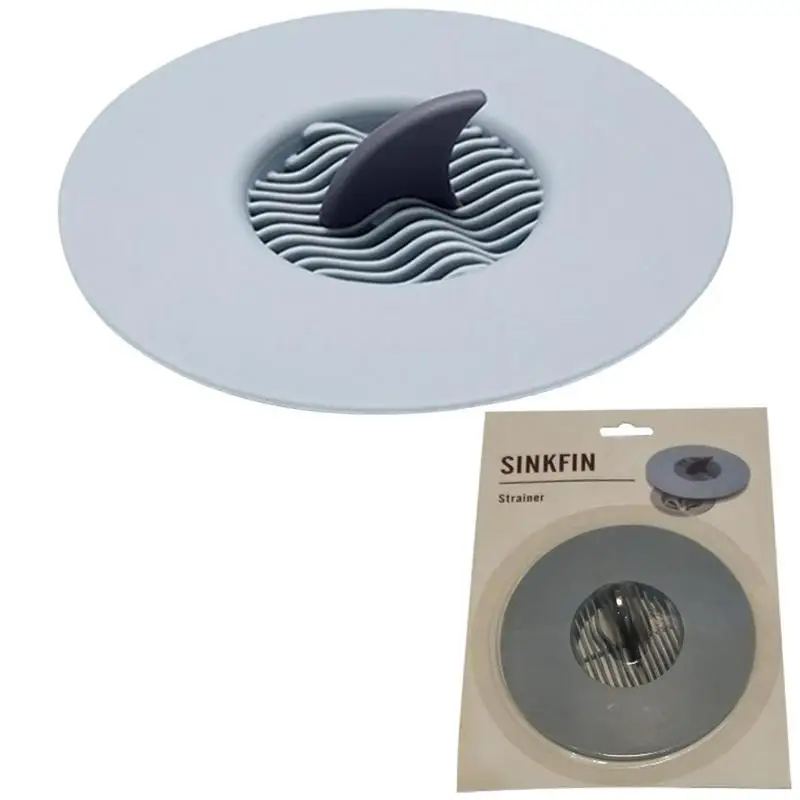 Kitchen Sink Plug Filter Creative Shark Fin Shaped Sink Strainer Stopper Floor Drains Bathroom Basin Sewer Drains Dredge Device