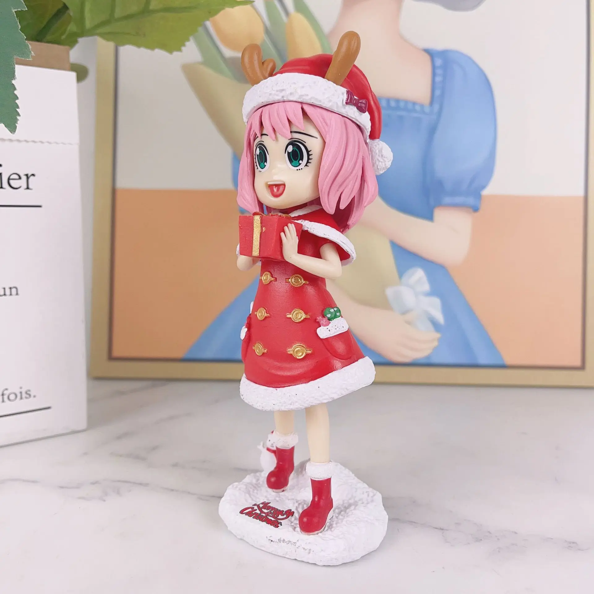 Neue 16 cm Anime Anya Forger Weihnachten Kleid Edition Stehende Haltung Action Figure PVC Modell Spielzeug puppe Desktop ornament Geschenke
