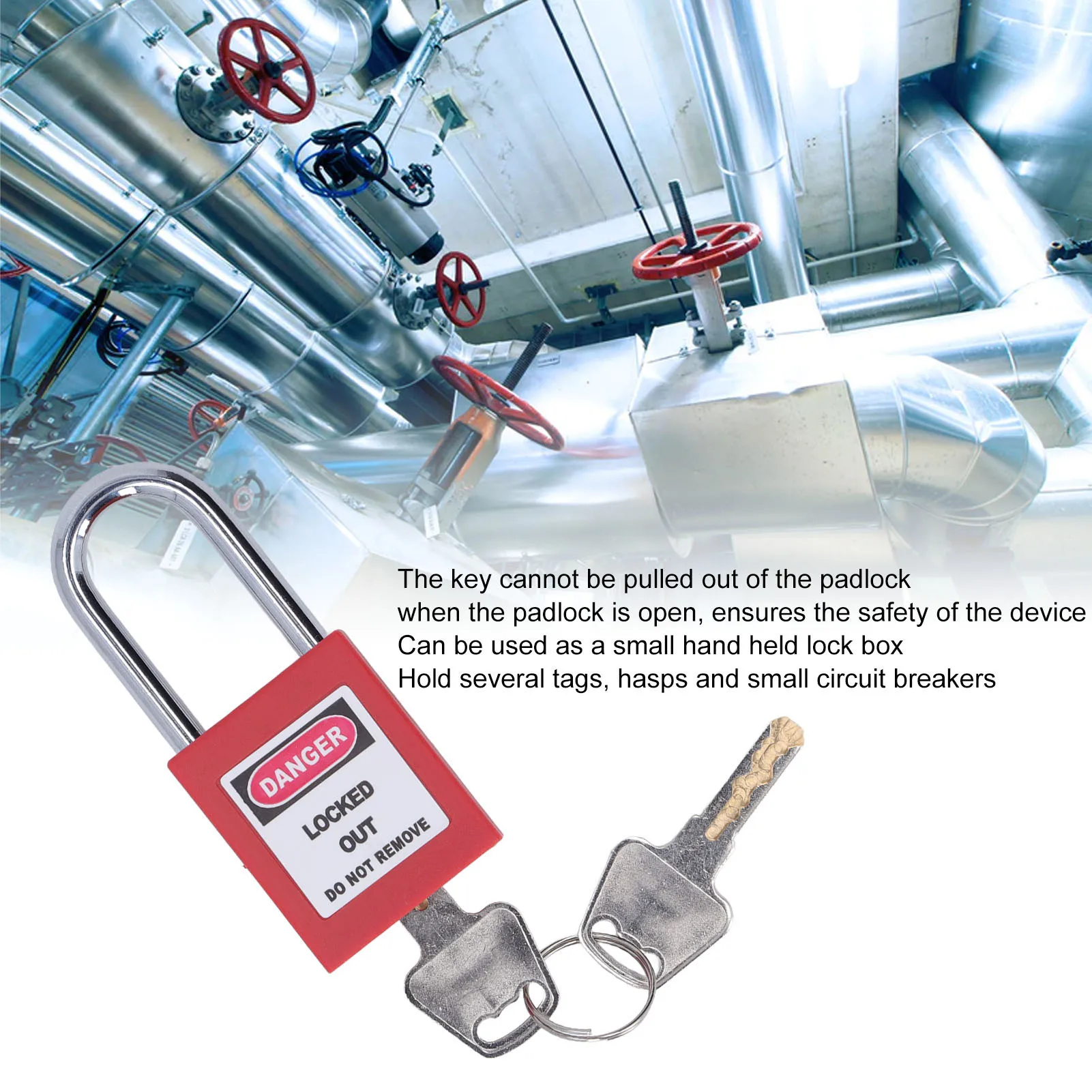 Lockout Box Lockout Box Padlock Set Portable Safety Group Lockout Box with 38mm Padlocks Keys Safety Lockout Box