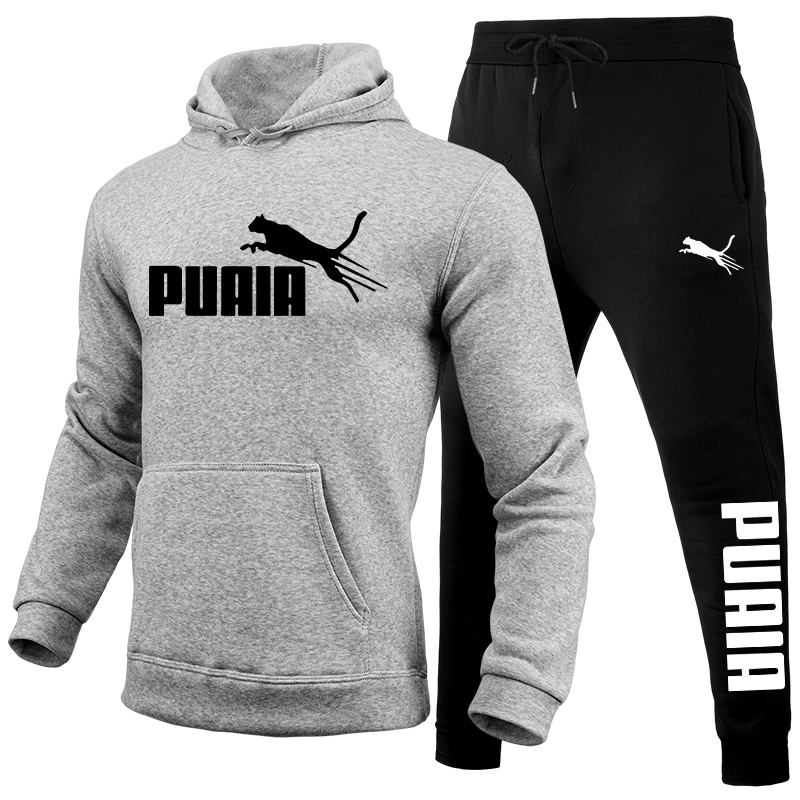 Herren-Set/Hoodie/Hose Herbst Winter Täglicher Freizeit-Sportanzug für Zuhause und Draußen Komfortabler Warmer Kapuzenpullover und Jogginghose – Detail 8