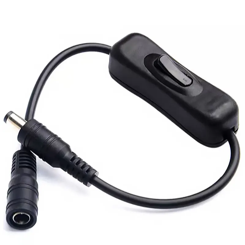 5.5 x 2.1 mm DC Power Plug Switch Female to Male Power Cable Connector On-Off Switch Extension Cable 30CM For LED Strip Light