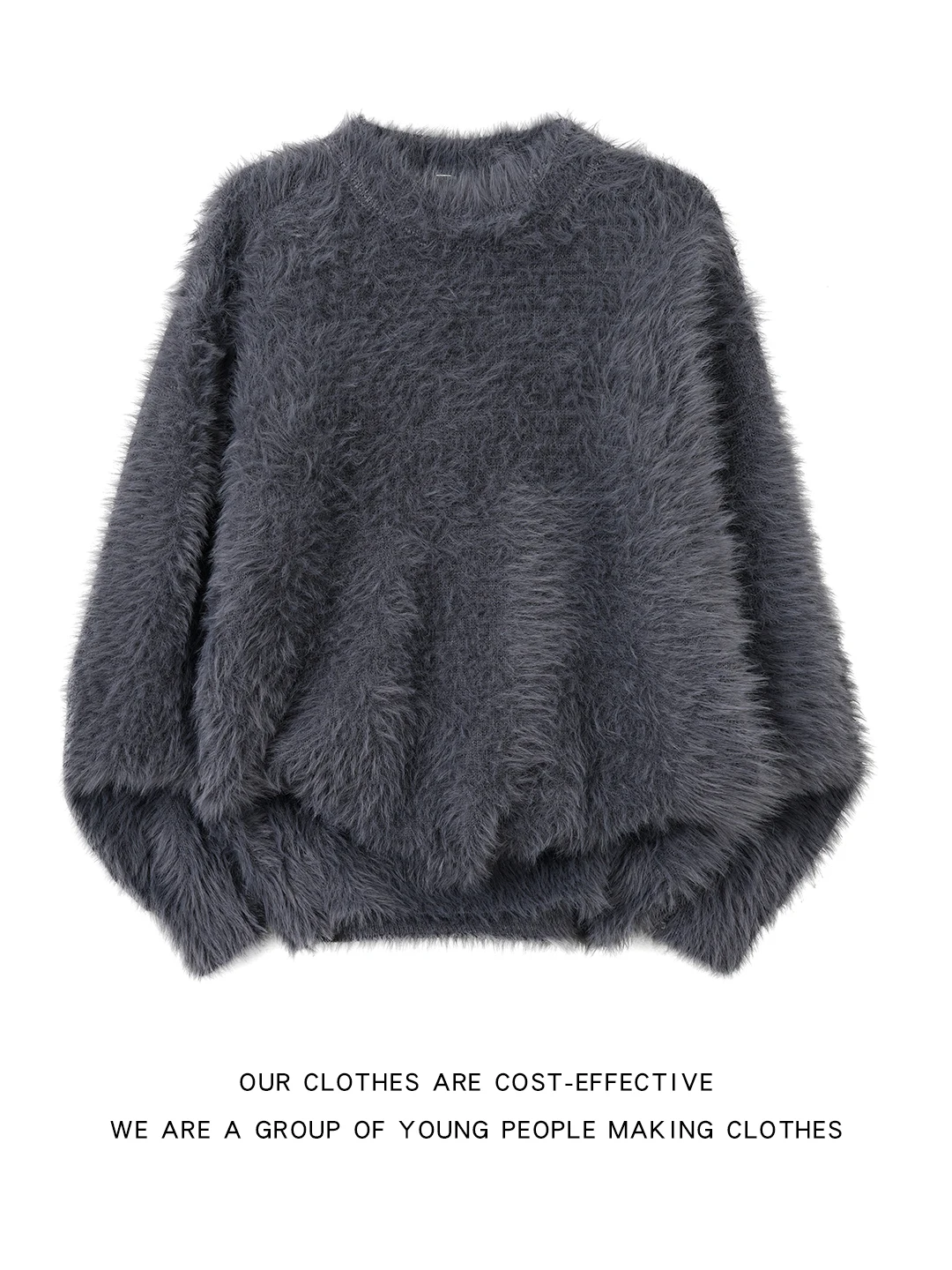 

Мужской вязаный свитер из искусственного меха Thiened, круглый вырез, свободный крой, в американском стиле, зимний, повседневный, длинный, от бренда Faion