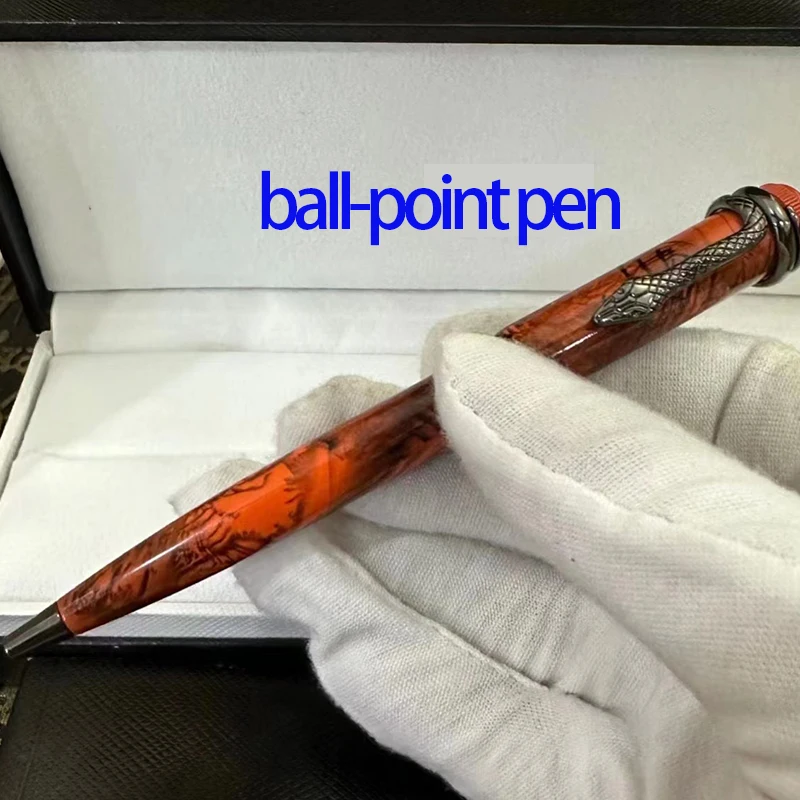 New MB14k Fountain Pen Heritage Series Ballpoint Pen Signature Pen Red and Black Snake Marble Special Edition