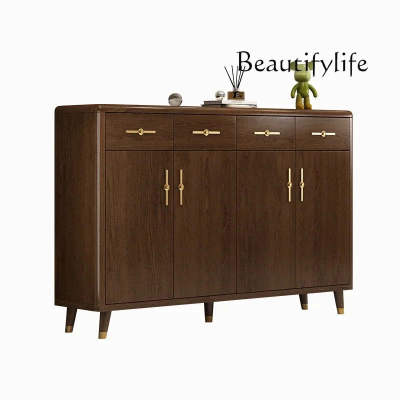 X Solid Wood Shoe Cabinet New Chinese Style Home Doorway Light Luxury Large Capacity Living Room Shoe Cabinet