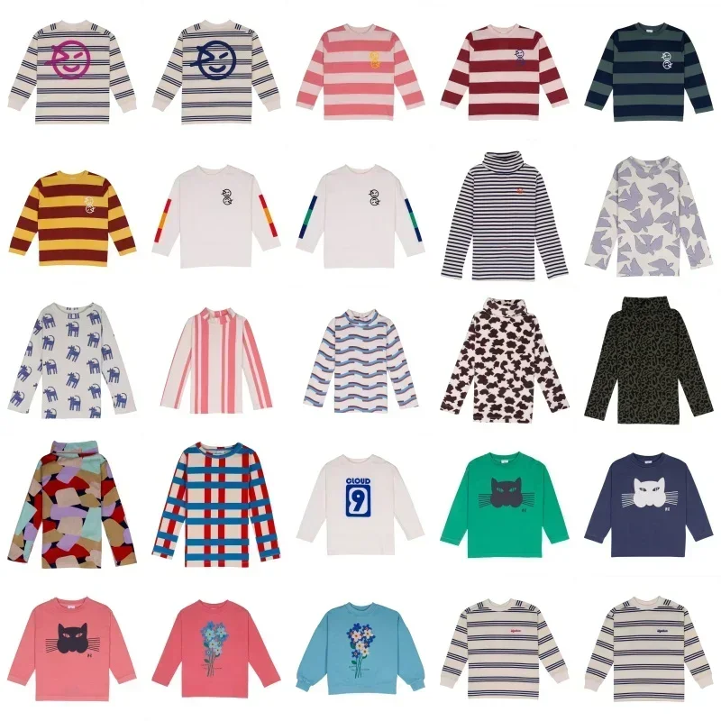 

OUYANG&IVAN 2024AW Wyn Children's Cotton Top Surprise Design Boys and Girls Long Sleeve T-shirt 1-12Y